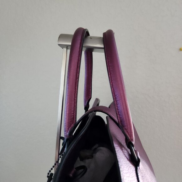 Nwot Coach Mercer Purple Metallic Shoulder Bag Purse - Picture 4 of 15